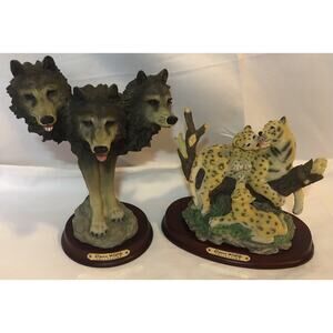 Wolf And Tiger Family Figurine by Classic Wildlife Collection